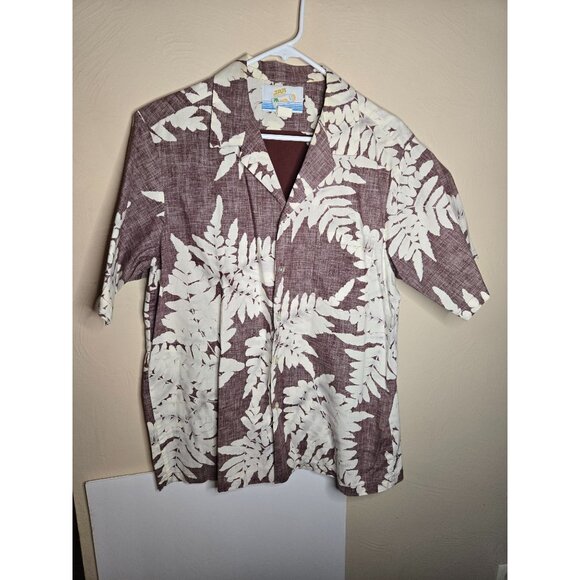 Jar Hawaii Vintage Reverse Print 100% Cotton Short Sleeve Button Down S/M Beach - Picture 1 of 3